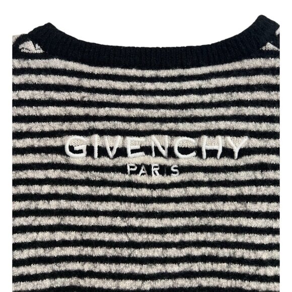 Givenchy Women Sweater Wool Crop Black White Long Sleeves XS - Picture 3 of 9